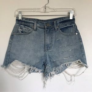 UNIF Cutoff Distressed Denim Shorts Size 25